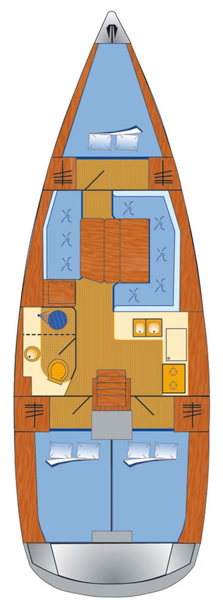 Charter Rental Sailboat Tina in Croatia Layout | Yacht4Less