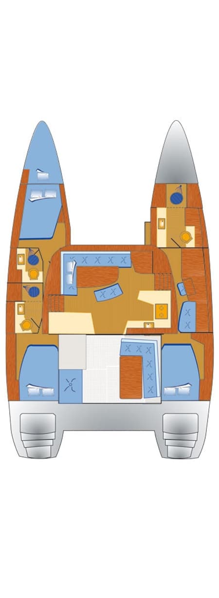Charter Rental Catamaran Titus in Croatia Layout | Yacht4Less