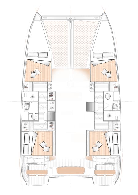 Charter Rental Catamaran Amare II in Greece Layout | Yacht4Less