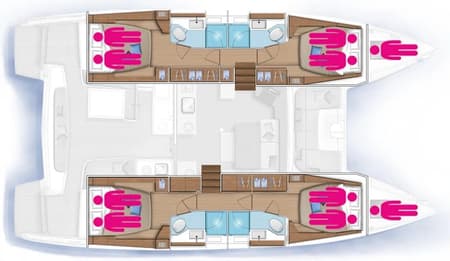 Charter Rental Catamaran Lizz in Greece Layout | Yacht4Less