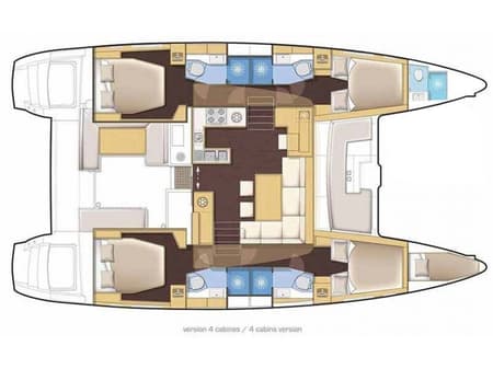 Charter Rental Catamaran My Naughty Spirit in Greece Layout | Yacht4Less