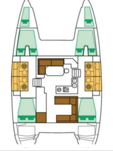 Charter Rental Catamaran Sunshine in Croatia Layout | Yacht4Less
