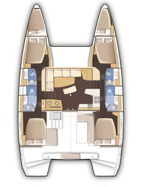 Charter Rental Catamaran Sea Voyager in Croatia Layout | Yacht4Less
