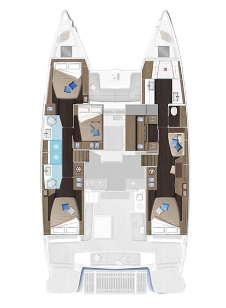 Charter Rental Catamaran Queen Victoria in Croatia Layout | Yacht4Less