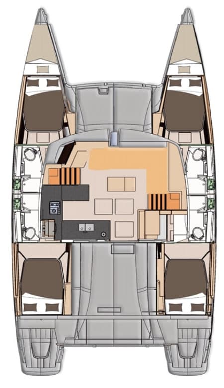 Charter Rental Catamaran Knyps in Tanzania Layout | Yacht4Less