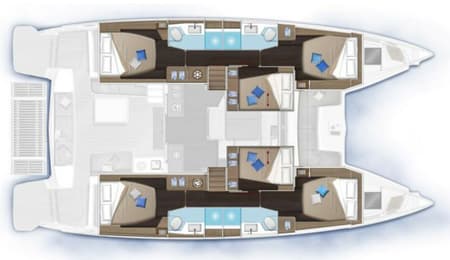 Charter Rental Catamaran Minotavros in Greece Layout | Yacht4Less