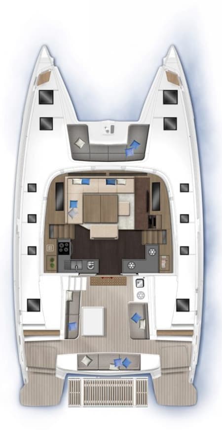 Charter Rental Catamaran Minotavros in Greece Layout | Yacht4Less