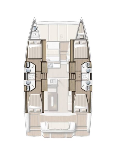 Charter Rental Catamaran Res23 in Italy Layout | Yacht4Less