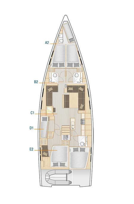Charter Rental Sailboat Adele in Croatia Layout | Yacht4Less