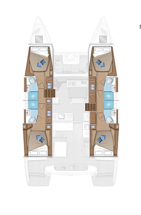 Charter Rental Catamaran Ervis in Greece Layout | Yacht4Less