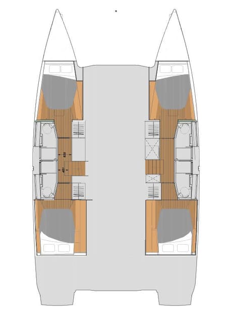 Charter Rental Catamaran Lucky Traveller in BVI Layout | Yacht4Less