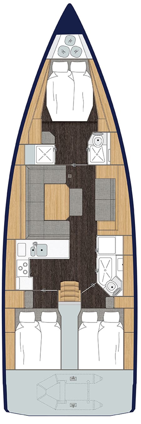 Charter Rental Sailboat Sunny in Croatia Layout | Yacht4Less