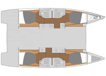 Charter Rental Catamaran Agitation in Italy Layout | Yacht4Less