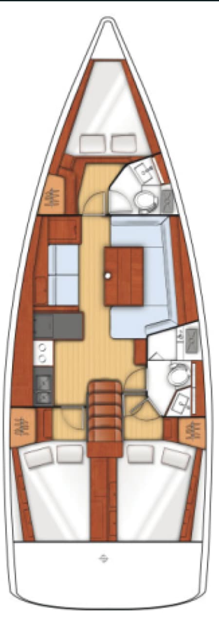 Charter Rental Sailboat Tina in Turkey Layout | Yacht4Less