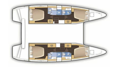 Charter Rental Catamaran Dream Waters in Greece Layout | Yacht4Less