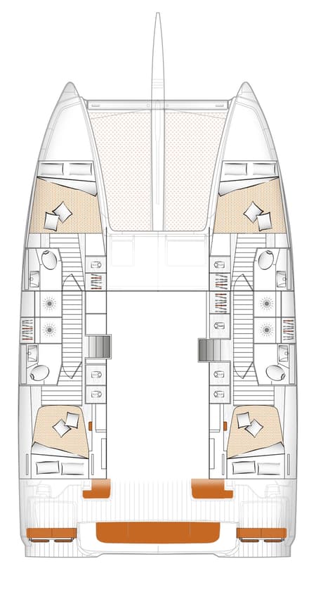 Charter Rental Catamaran Blue Kiss in Croatia Layout | Yacht4Less