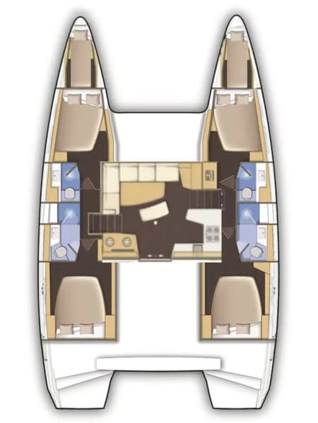 Charter Rental Catamaran Aurora in Greece Layout | Yacht4Less