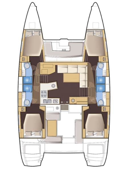 Charter Rental Catamaran Miriam in Croatia Layout | Yacht4Less