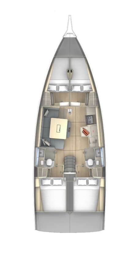 Charter Rental Sailboat Wild Rose in Croatia Layout | Yacht4Less