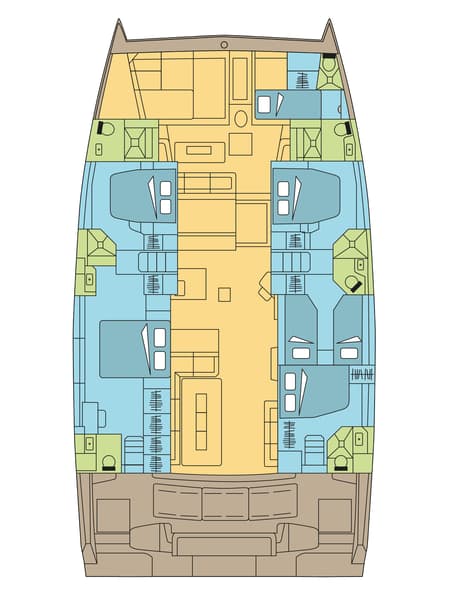Charter Rental Catamaran GILISS in French Polynesia Layout | Yacht4Less