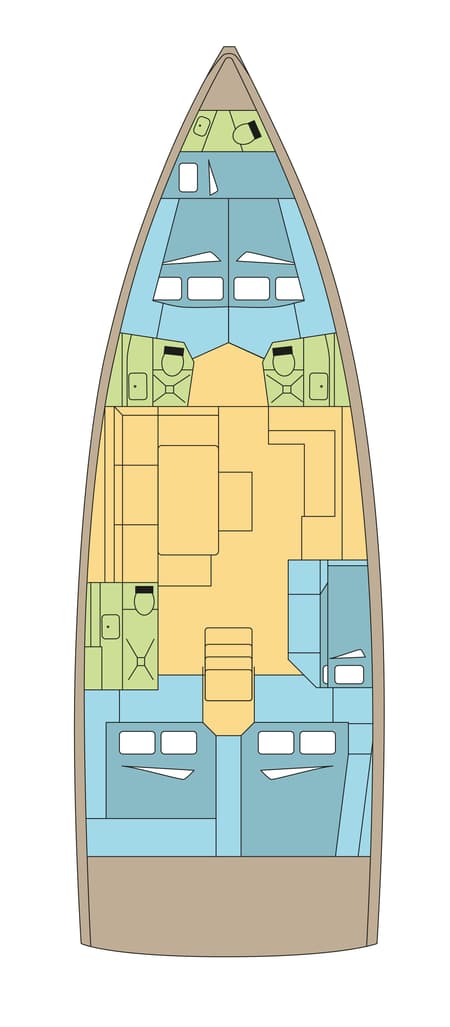 Charter Rental Sailboat CURIE in Greece Layout | Yacht4Less