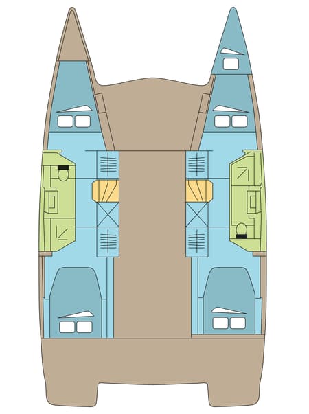 Charter Rental Catamaran CALICO in BVI Layout | Yacht4Less