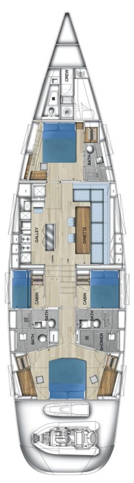 Charter Rental Luxury Yacht Gigreca in Greece Layout | Yacht4Less