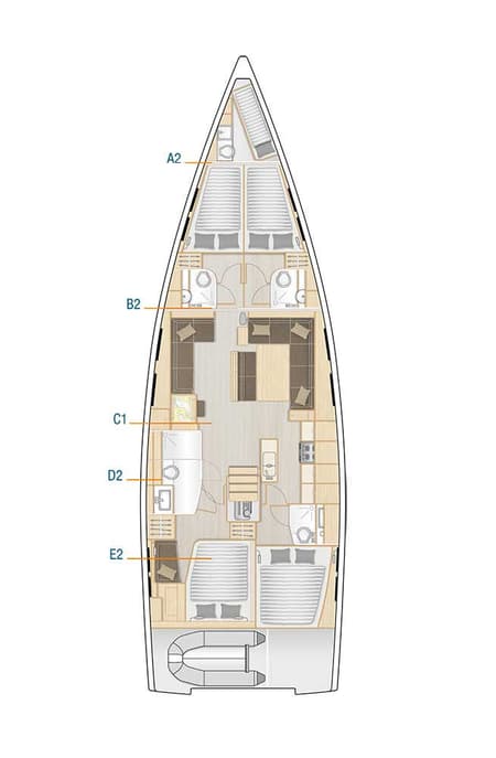 Charter Rental Sailboat Joy in Greece Layout | Yacht4Less