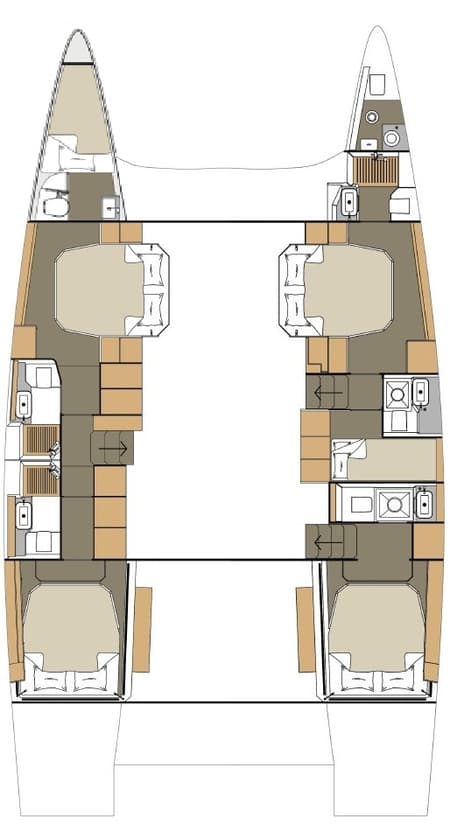 Charter Rental Catamaran Clo in Croatia Layout | Yacht4Less