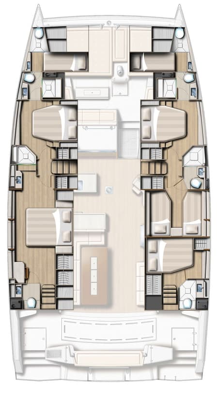 Charter Rental Catamaran Fortune One in Greece Layout | Yacht4Less