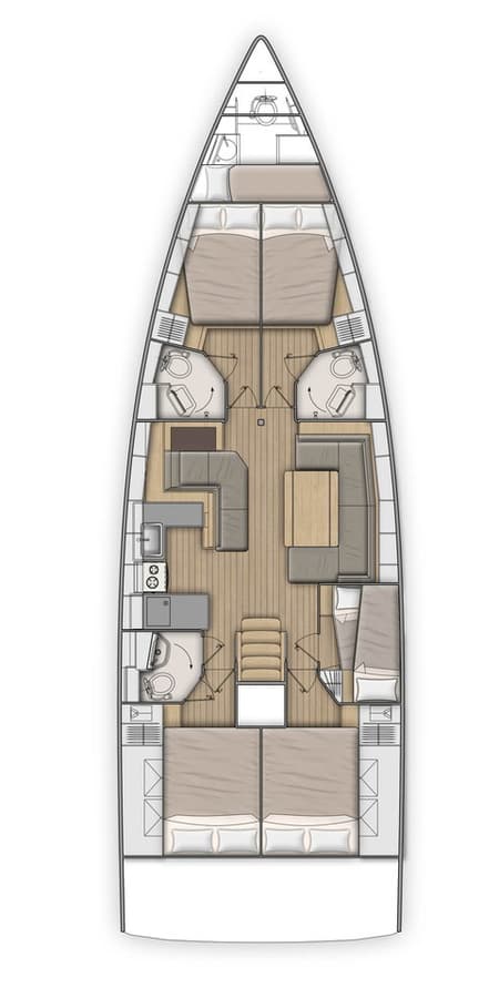 Charter Rental Sailboat Lima in Spain Layout | Yacht4Less