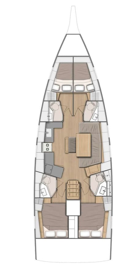 Charter Rental Sailboat Maracuya in Spain Layout | Yacht4Less