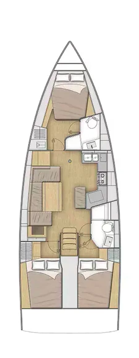 Charter Rental Sailboat Eleftheria in Greece Layout | Yacht4Less
