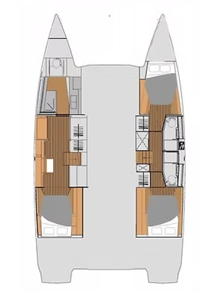 Charter Rental Catamaran Bikini Bottom in BVI Layout | Yacht4Less