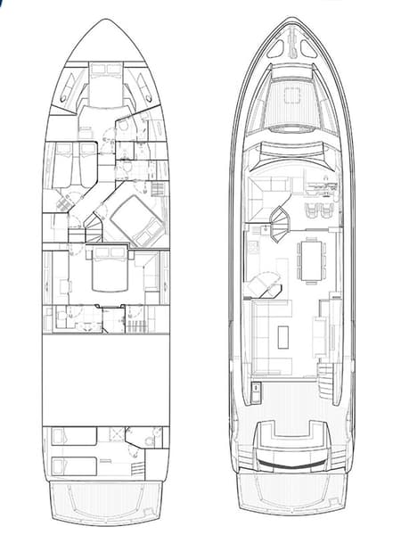 Charter Rental Motorboat Goldeneye in Croatia Layout | Yacht4Less