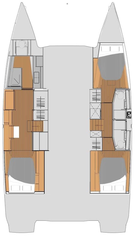 Charter Rental Catamaran Aboat Time in BVI Layout | Yacht4Less