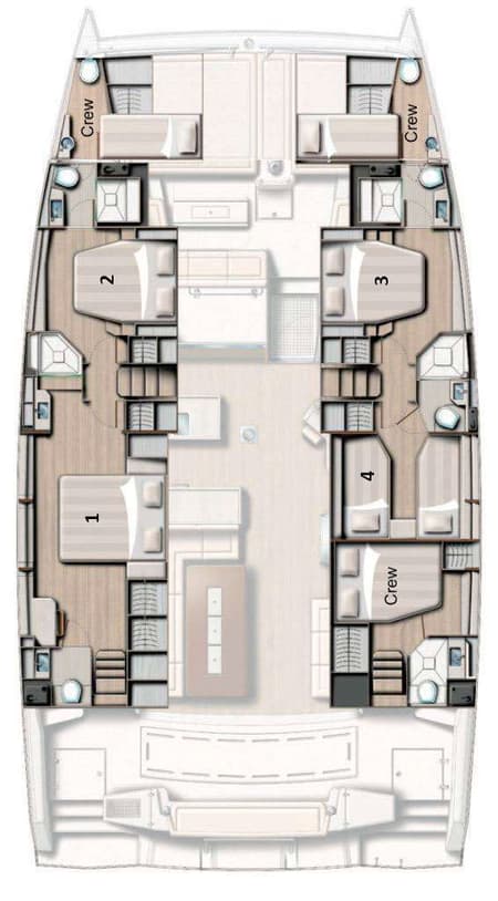 Charter Rental Catamaran Maia in Italy Layout | Yacht4Less