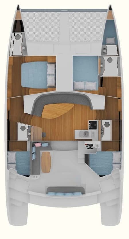 Charter Rental Catamaran Kanhka in Brazil Layout | Yacht4Less