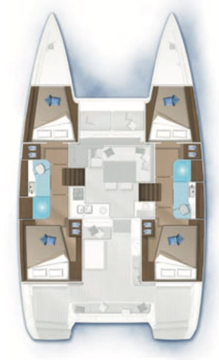 Charter Rental Catamaran Atmosfera W in Brazil Layout | Yacht4Less