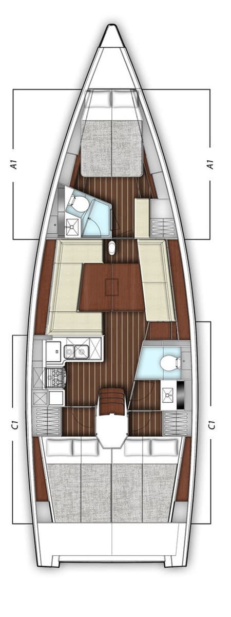 Charter Rental Sailboat Xara in Croatia Layout | Yacht4Less