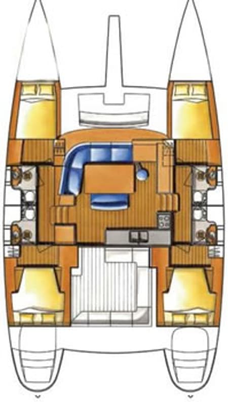 Charter Rental Catamaran Manatee in Croatia Layout | Yacht4Less