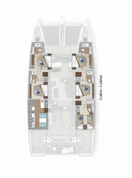 Charter Rental Catamaran Seaductive Orca in Croatia Layout | Yacht4Less