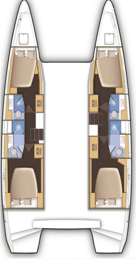 Charter Rental Catamaran Easy Course in Croatia Layout | Yacht4Less