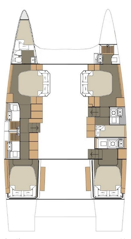Charter Rental Catamaran Cat in Croatia Layout | Yacht4Less