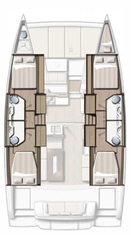 Charter Rental Catamaran Bella Luna in BVI Layout | Yacht4Less