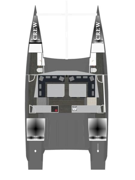 Charter Rental Power Catamaran Orange in Croatia Layout | Yacht4Less