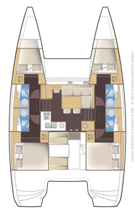Charter Rental Catamaran Joy One in Turkey Layout | Yacht4Less