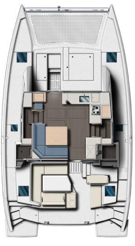 Charter Rental Catamaran Panda Joy in Turkey Layout | Yacht4Less