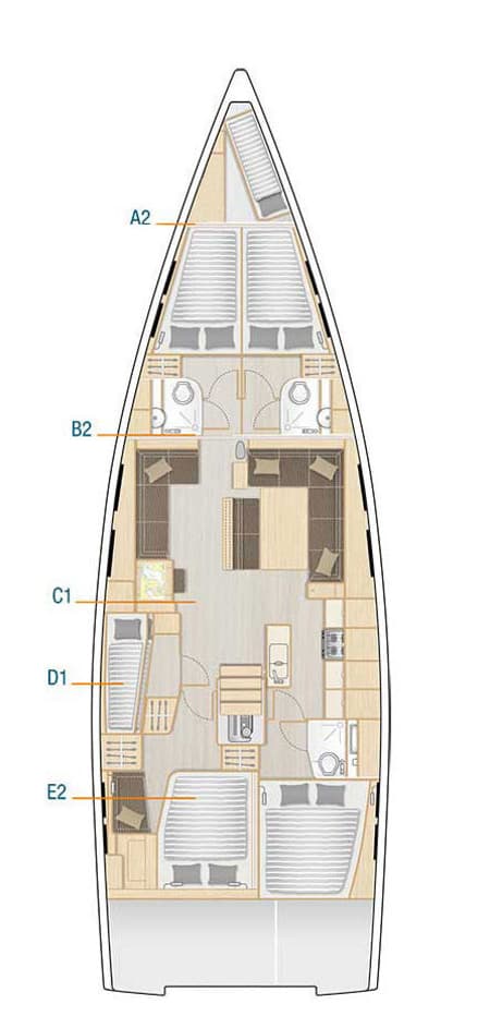 Charter Rental Sailboat Simply The Best in Croatia Layout | Yacht4Less