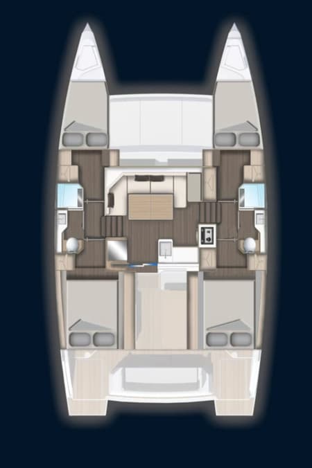 Charter Rental Catamaran Pronto Sail in Turkey Layout | Yacht4Less